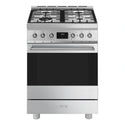 Smeg 60cm Gas Freestanding Cooker with Vapour Clean CS6GMXA2, Front View