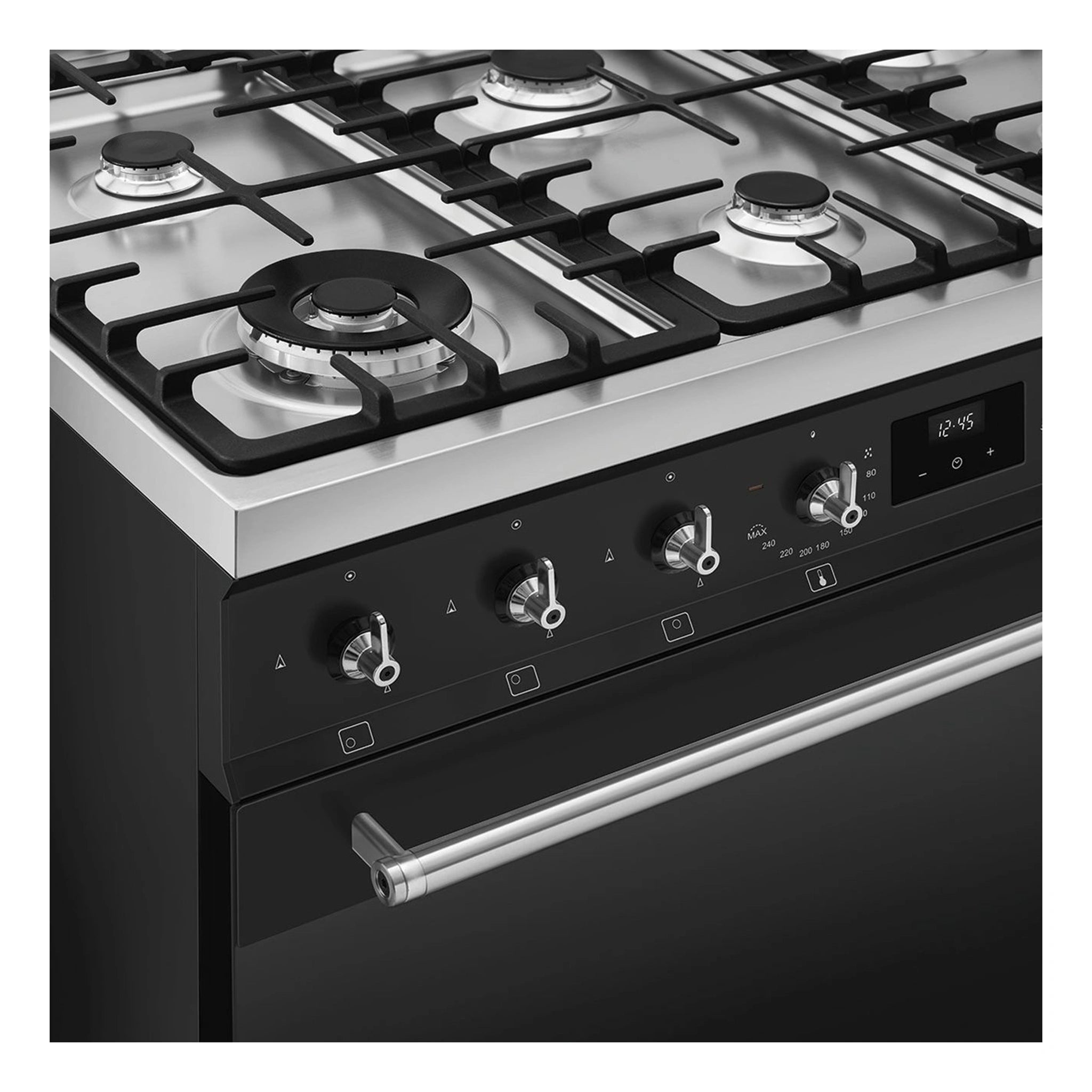 Smeg 90cm Cooker with Gas Freestanding Cooker CSP9GMMBA2, Control Panel View