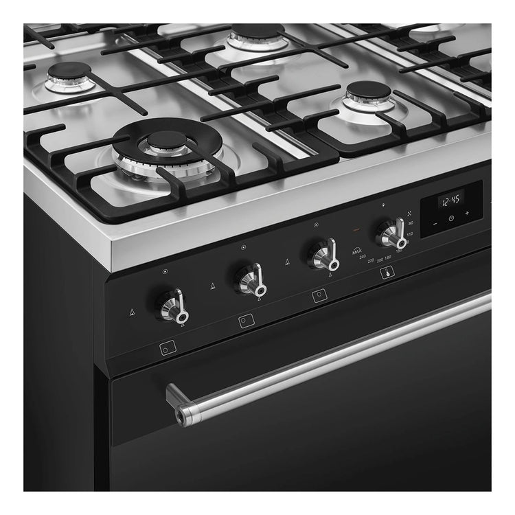 Smeg 90cm Cooker with Gas Freestanding Cooker CSP9GMMBA2, Control Panel View
