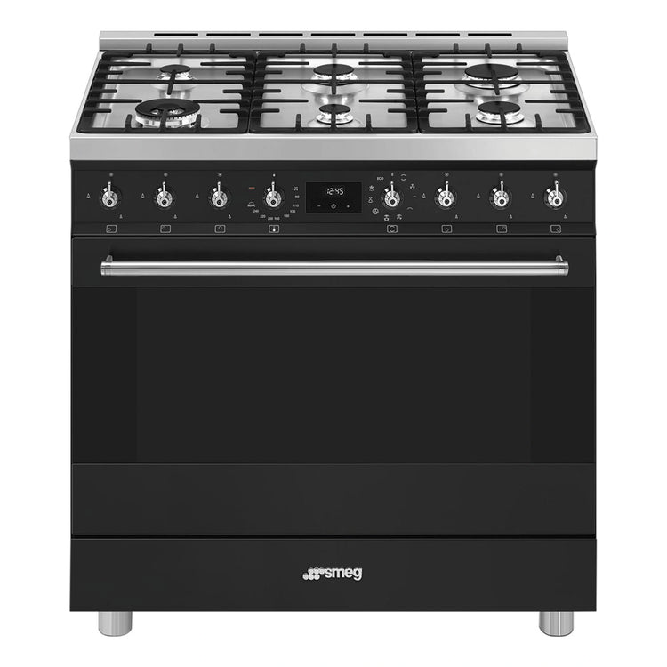 Smeg 90cm Cooker with Gas Freestanding Cooker CSP9GMMBA2, Front View