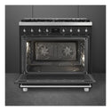 Smeg 90cm Cooker with Gas Freestanding Cooker CSP9GMMBA2, Front View With Door Open 2