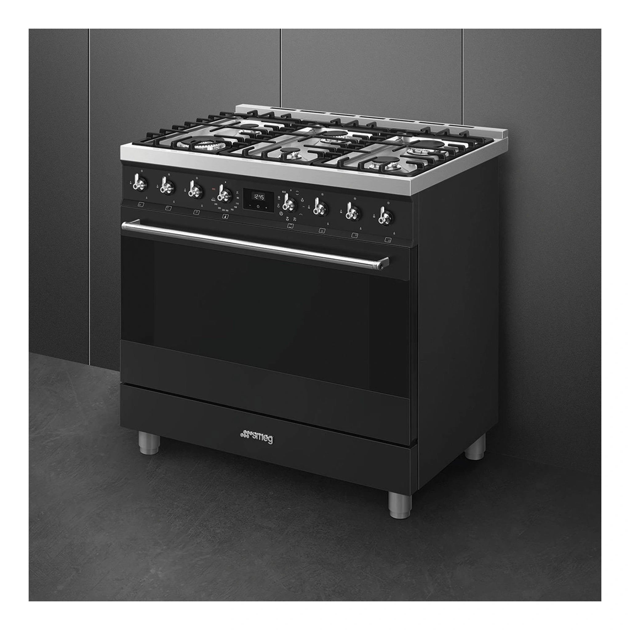 Smeg 90cm Cooker with Gas Freestanding Cooker CSP9GMMBA2, Right Side View