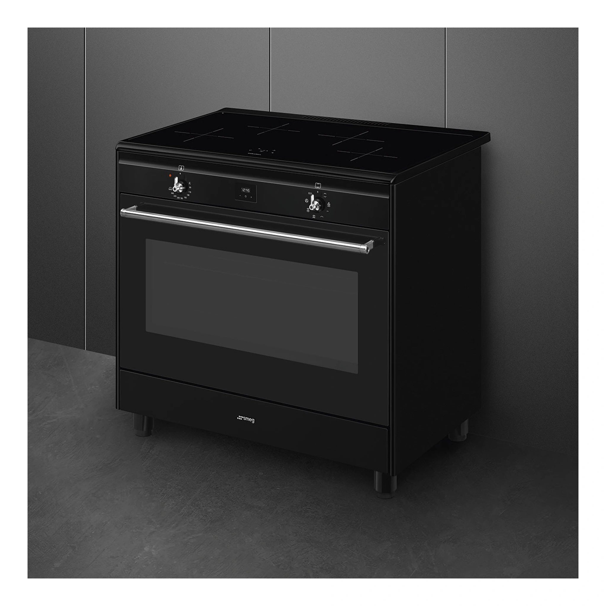 Smeg Cooker with Induction Hob CX91IMBL, Front Right Side View