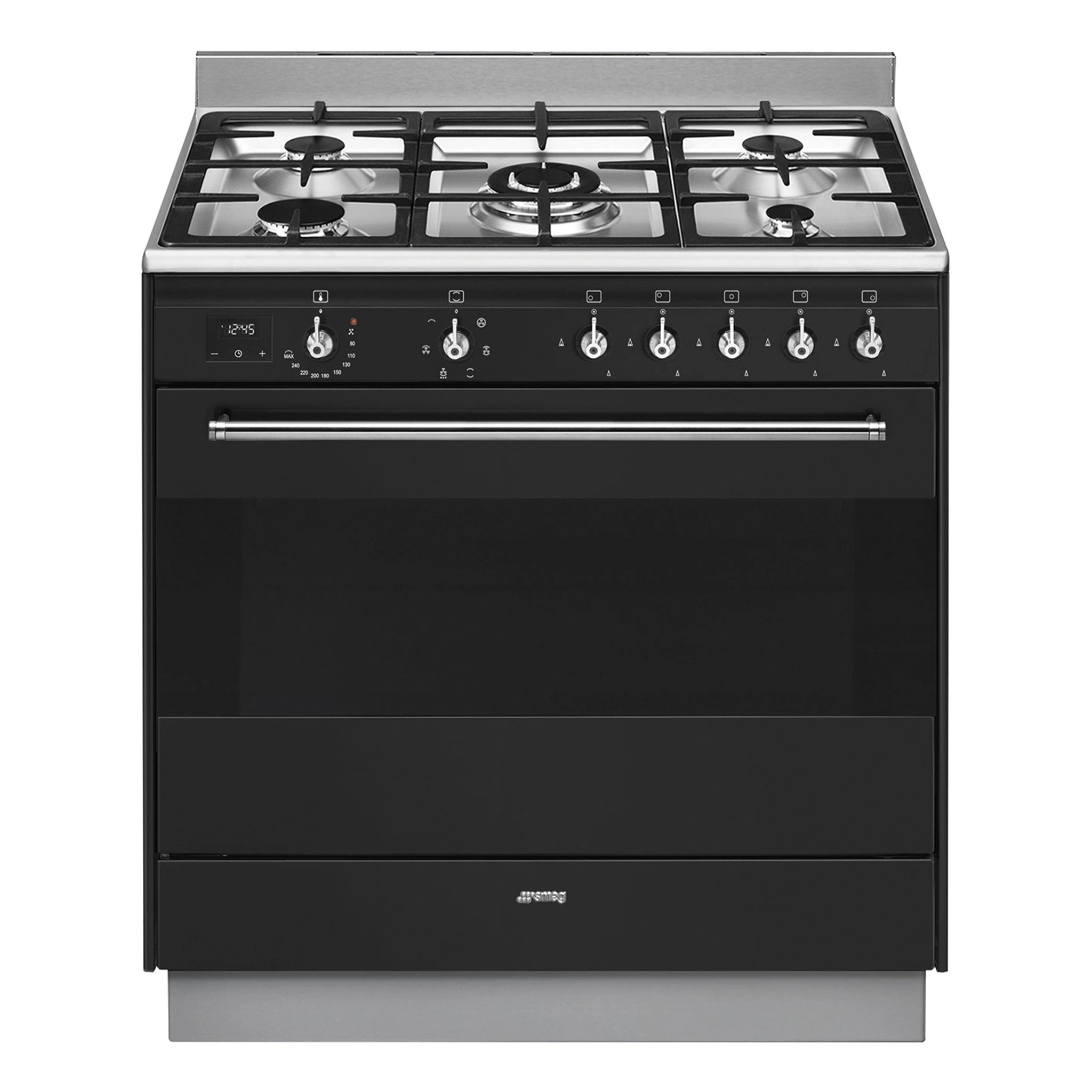 Smeg 90cm Dual Fuel Freestanding Oven/Stove FS9606AS1, Front View