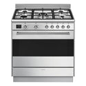 Smeg 90cm Classic Freestanding Dual Fuel Oven/Stove FS9606XS1, Front View