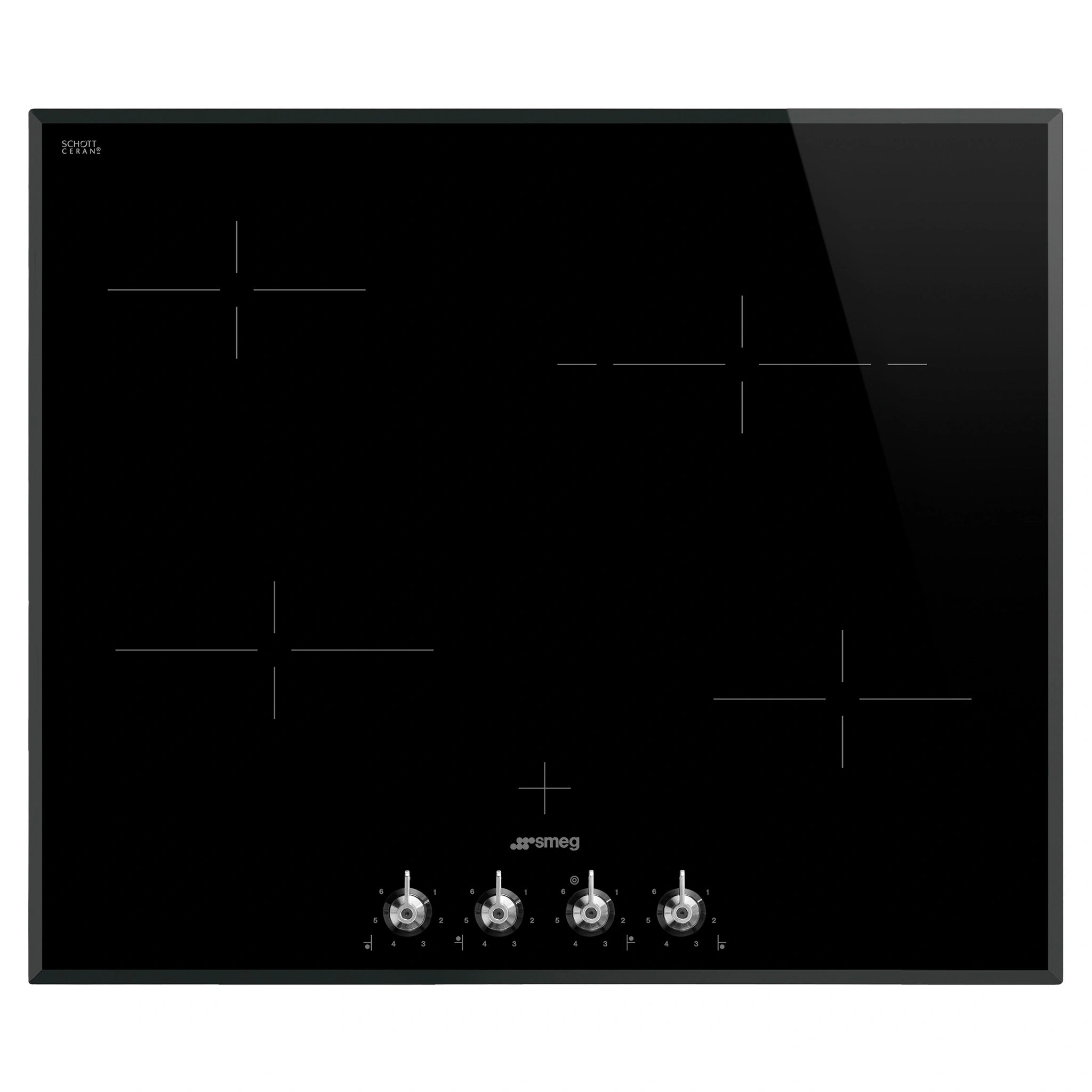 Smeg Ceramic Hob 60cm Classic Aesthetic SA661X2, Front View