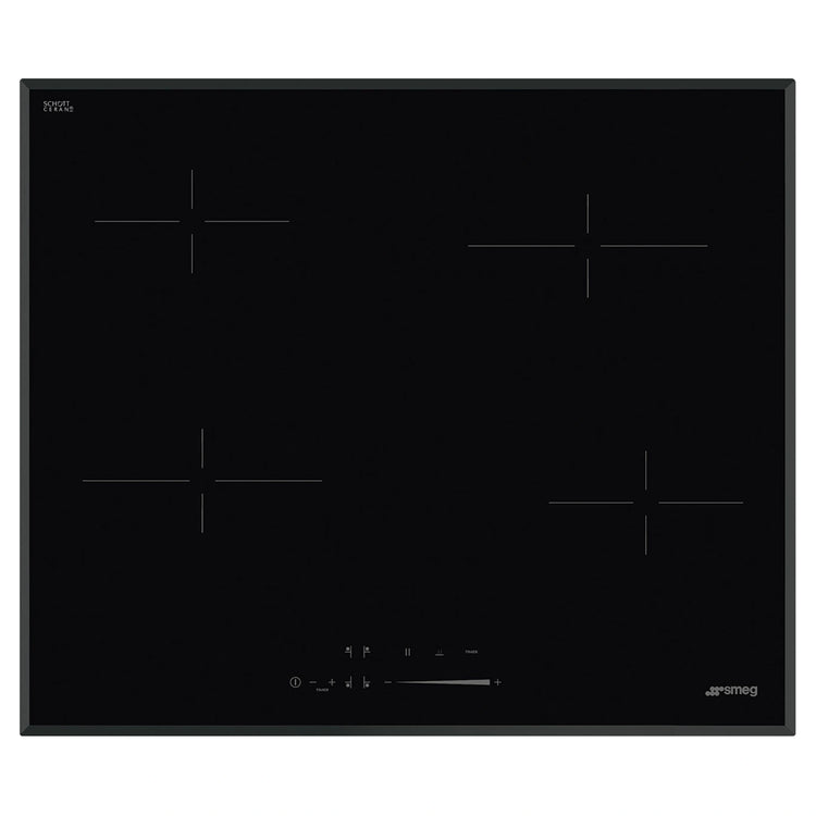 Smeg 60cm Ceramic Electric Hob with 4 Zones & Boost SE464TB, Front View