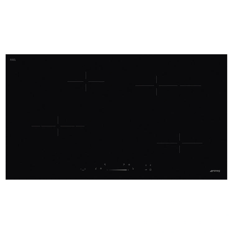 Smeg 90cm Ceramic Hob with 5 Zones & Touch Sensors SE494EMTD, Front View