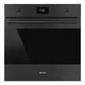 Smeg 60cm Classic Matte Black Pyrolytic Oven SOPA6301TN, Front View