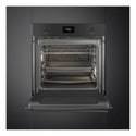 Smeg 60cm Classic Matte Black Pyrolytic Oven SOPA6301TN, Front View With Door Open