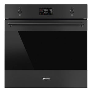 Smeg 60cm Matte Black Pyrolytic Combi Steam Oven SOPA6302S2PN, Front View