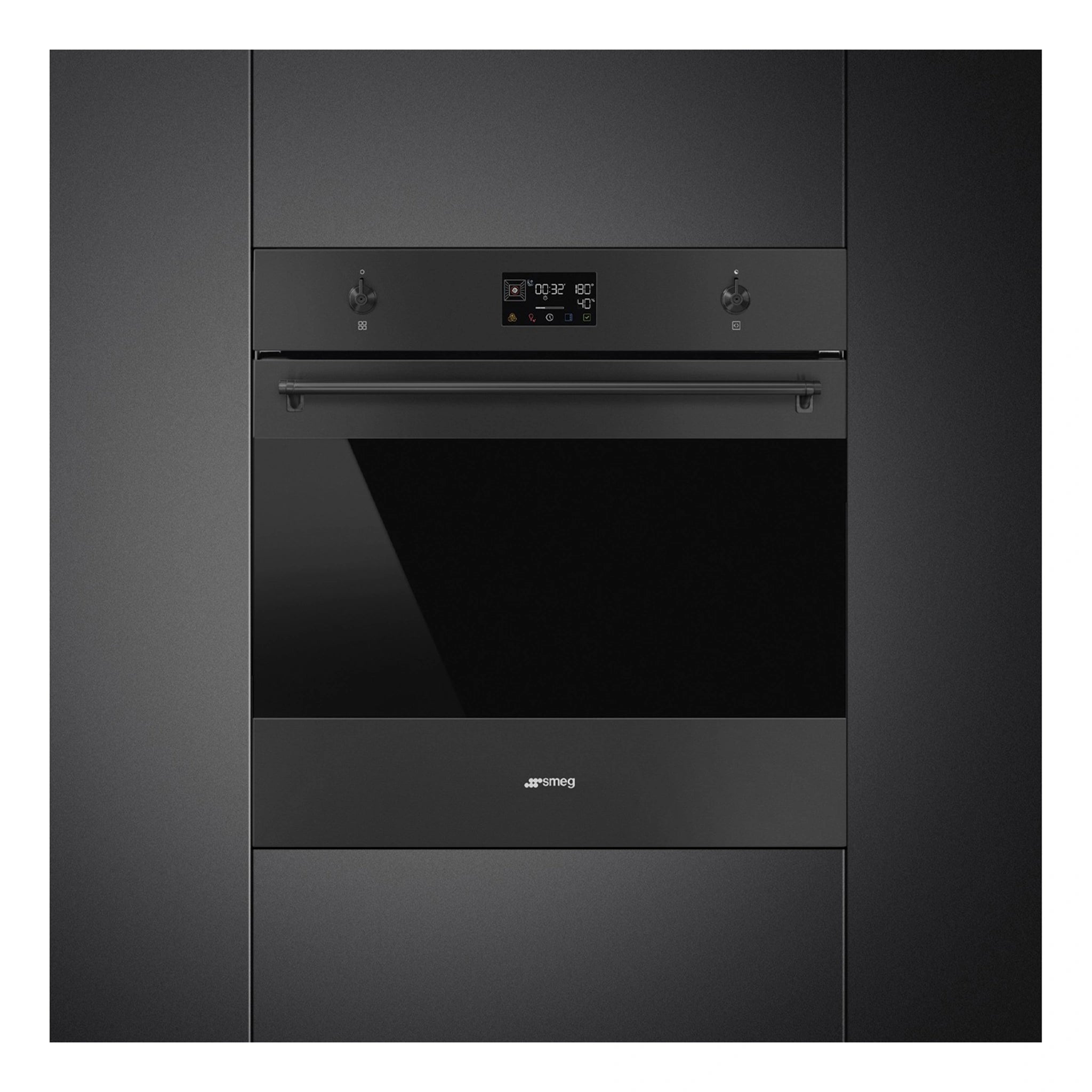 Smeg 60cm Matte Black Pyrolytic Combi Steam Oven SOPA6302S2PN, Lifestyle View