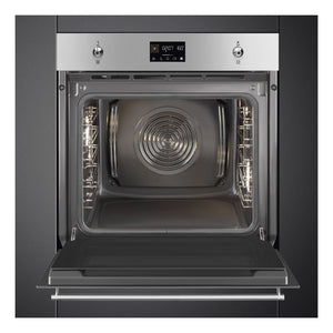 Smeg 60cm Stainless Steel Classic Pyrolytic Oven SOPA6302TX, Front View With Door Open