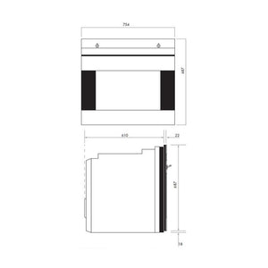 Smeg SOA330X1 130L 76cm Classic Pyrolytic Oven, Dimensions
