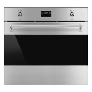Smeg 76cm Classic Pyrolytic Oven with Single Point Probe SOPA3302TPX, Front View