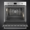 Smeg 76cm Classic Pyrolytic Oven with Single Point Probe SOPA3302TPX, Front View without Shelf