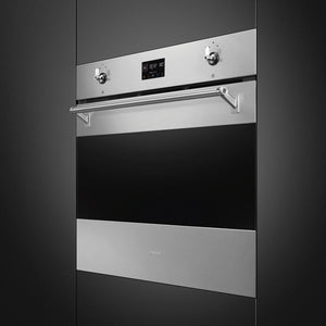 Smeg 76cm Classic Pyrolytic Oven with Single Point Probe SOPA3302TPX, Left View Door Closed