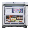 Samsung 533L French Door Fridge SRF533DLS, Bottom open full of food items 
