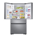 Samsung 647L French Door Fridge SRF644CDLS, Top open, full of food items and bottle