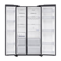Samsung 655L Side By Side Fridge SRS692NMB, Front view with doors open
