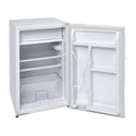 Teco 134L Bar Fridge White TBF134WMDB, Front right view with door open