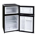 Teco 84L Bar Fridge Silver TBF84SMTA, Front right view with doors open