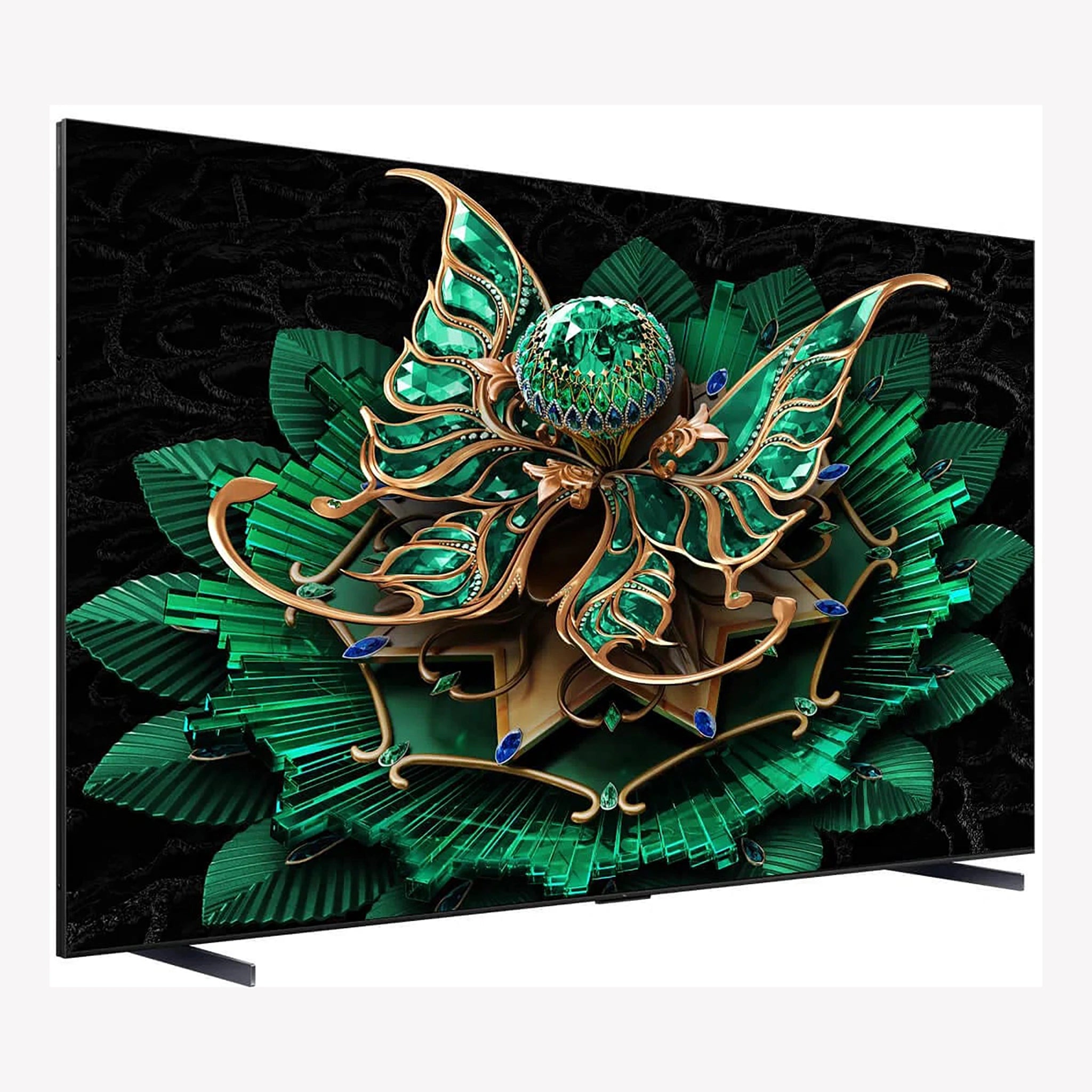 TCL 115-Inch 4K Ultra HD, Smart QD-Mini LED TV, 115C7K, Black 115C7K, Left Side View