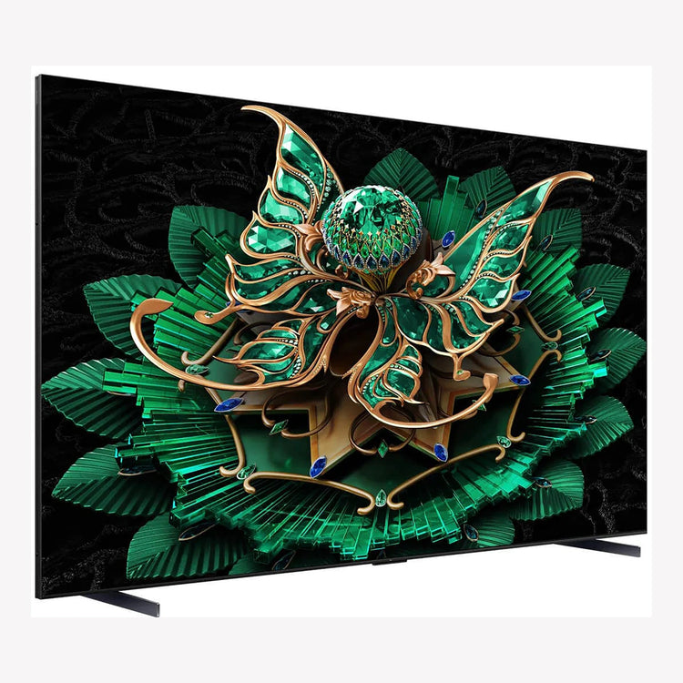 TCL 115-Inch 4K Ultra HD, Smart QD-Mini LED TV, 115C7K, Black 115C7K, Left Side View