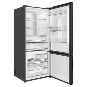 TCL 412L Bottom Mount Fridge C440BFB, Left Side View With Door Open