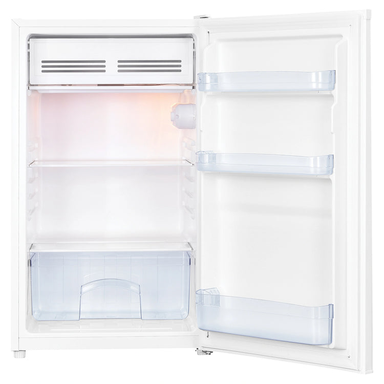 TCL 121L White Reversible-Door Bar Fridge F122SDW, Front View with Door Open