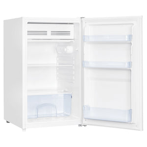  TCL 121L White Reversible-Door Bar Fridge F122SDW, Left Side View with Door Open