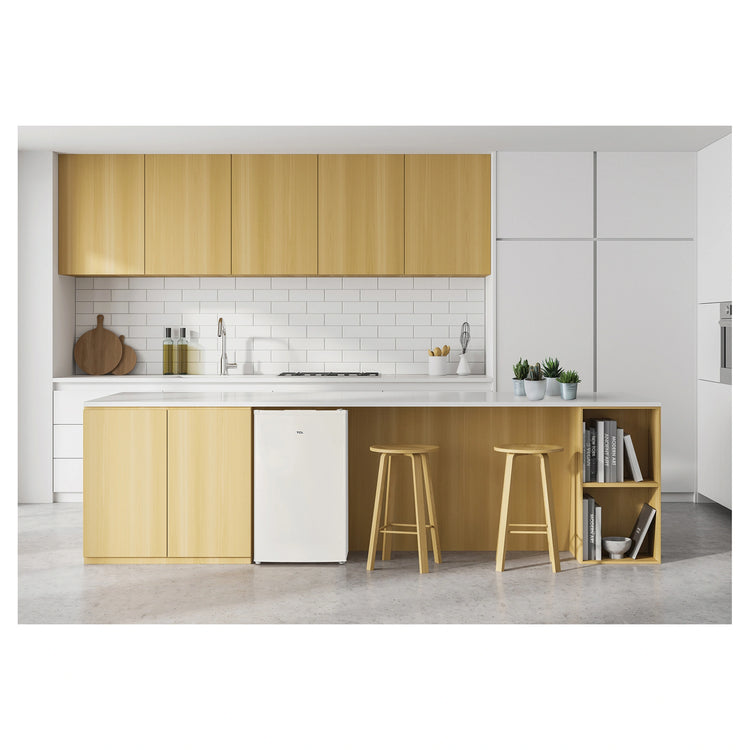  TCL 121L White Reversible-Door Bar Fridge F122SDW, Lifestyle View