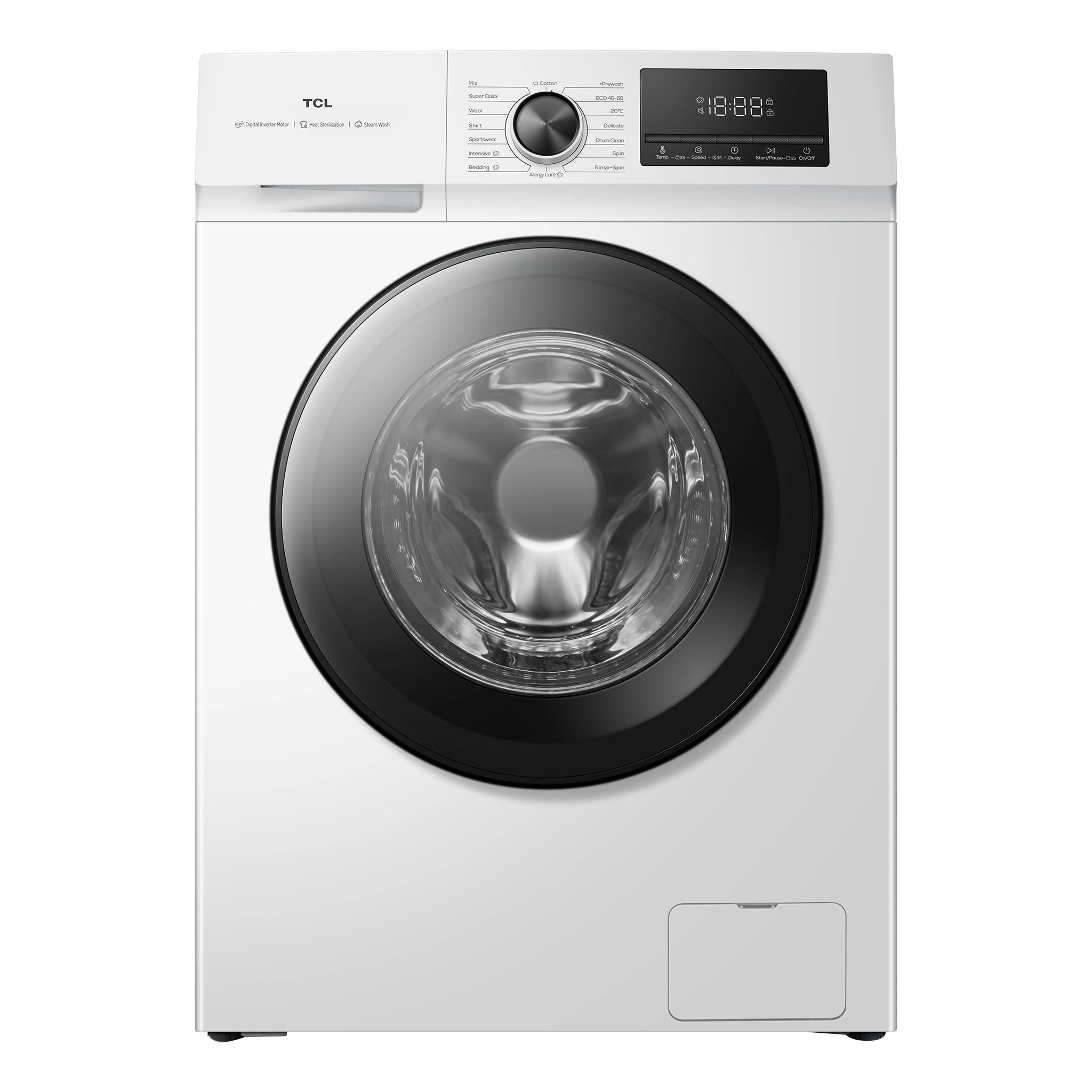 TCL 7.5KG Front Load Washing Machine P108FLW, Front View
