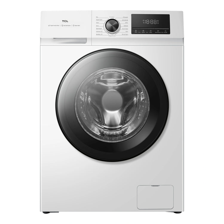 TCL 7.5KG Front Load Washing Machine P108FLW, Front View