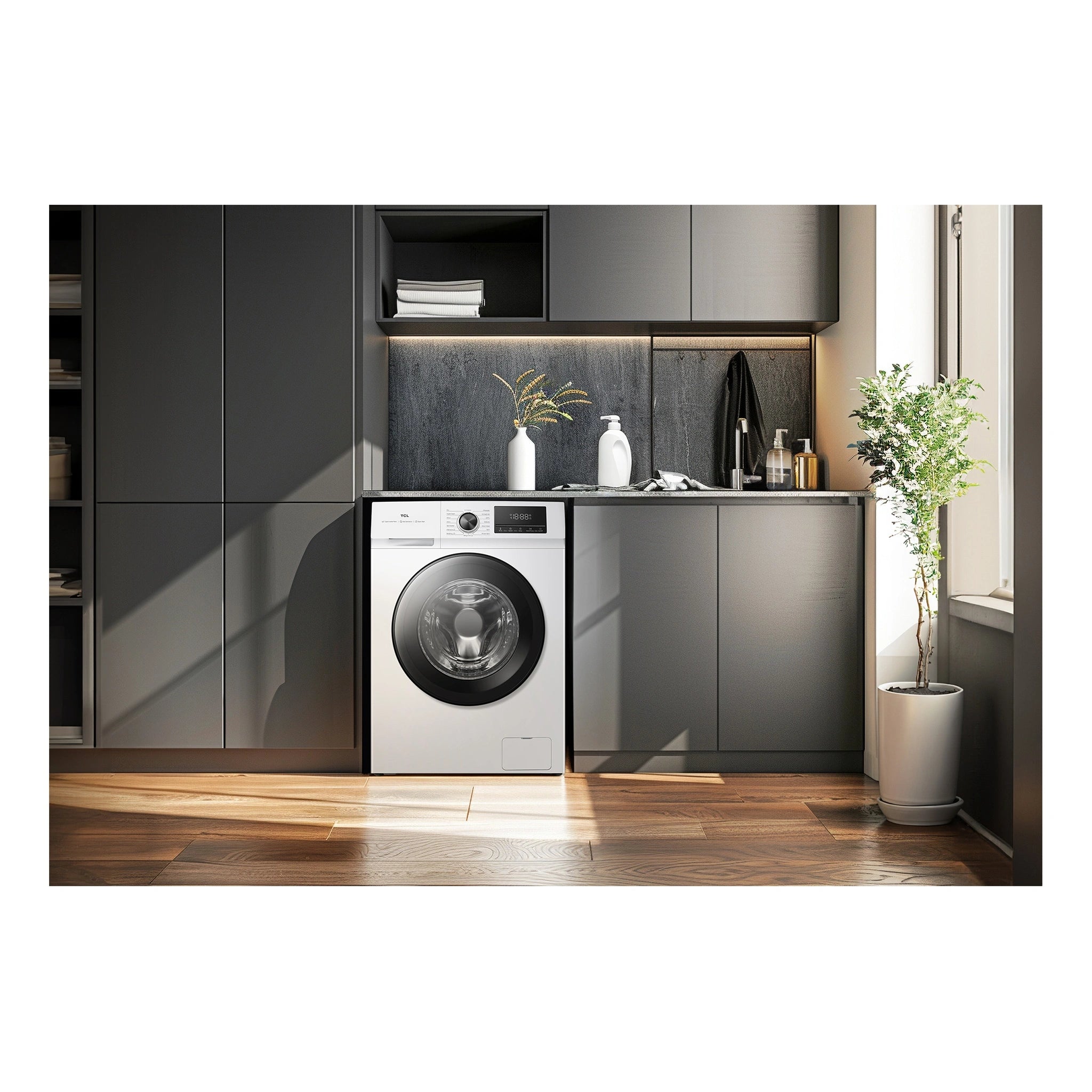 TCL 7.5KG Front Load Washing Machine P108FLW, Lifestyle