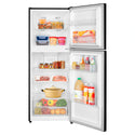 TCL 197L Top Mount Fridge P220TMB, Front View With Door Open Storages