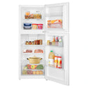 TCL 197L Top Mount Fridge P220TMW, Front View With Door Open Storages