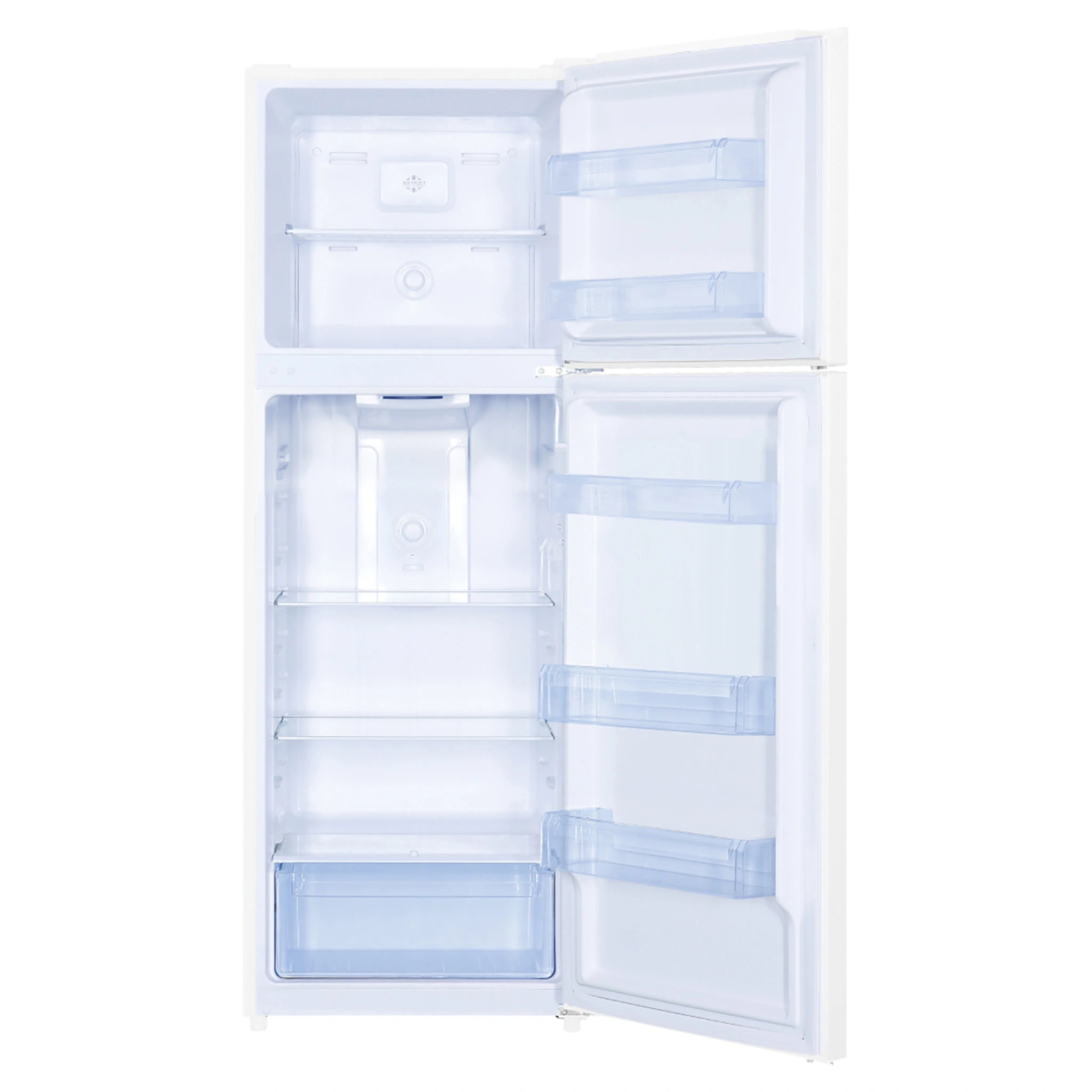TCL 362L Top Mount Fridge White P362TMW, Front View With Door Open