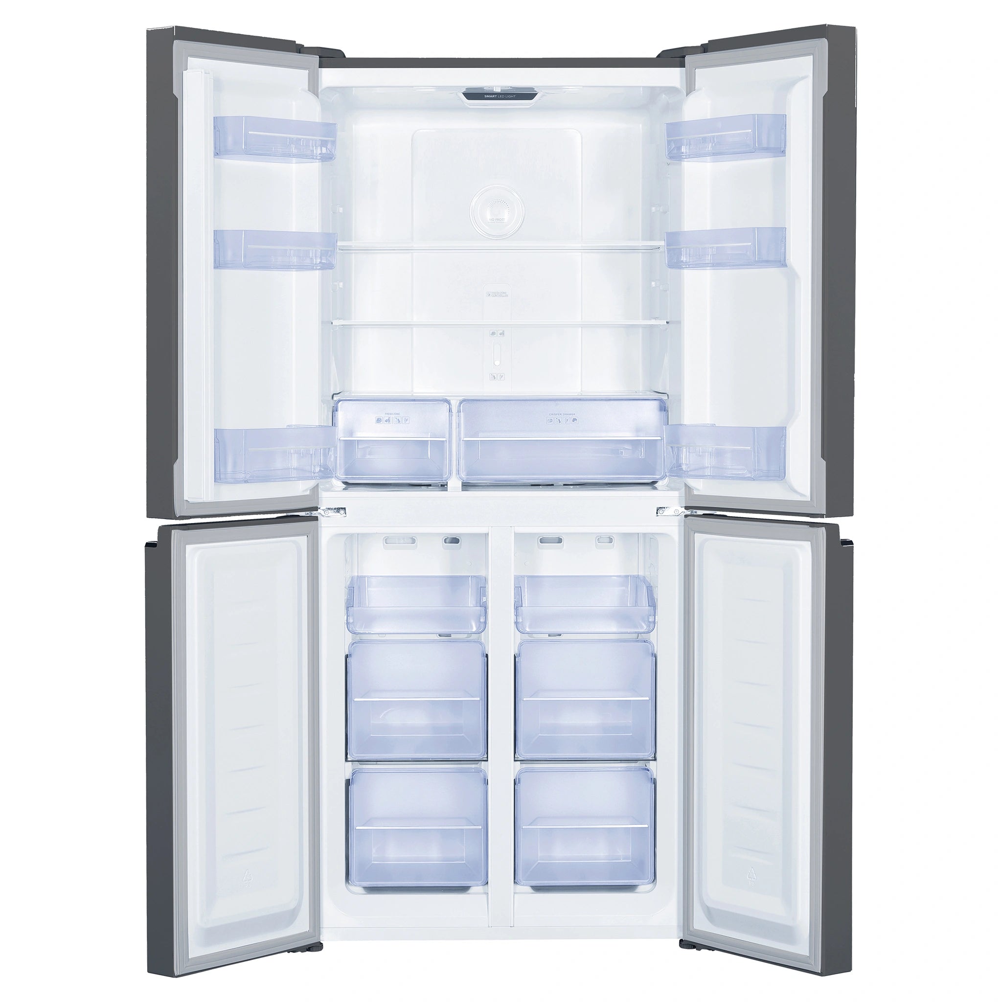 TCL 421L French Door Fridge P421CDN, Front View With Double Door Open View