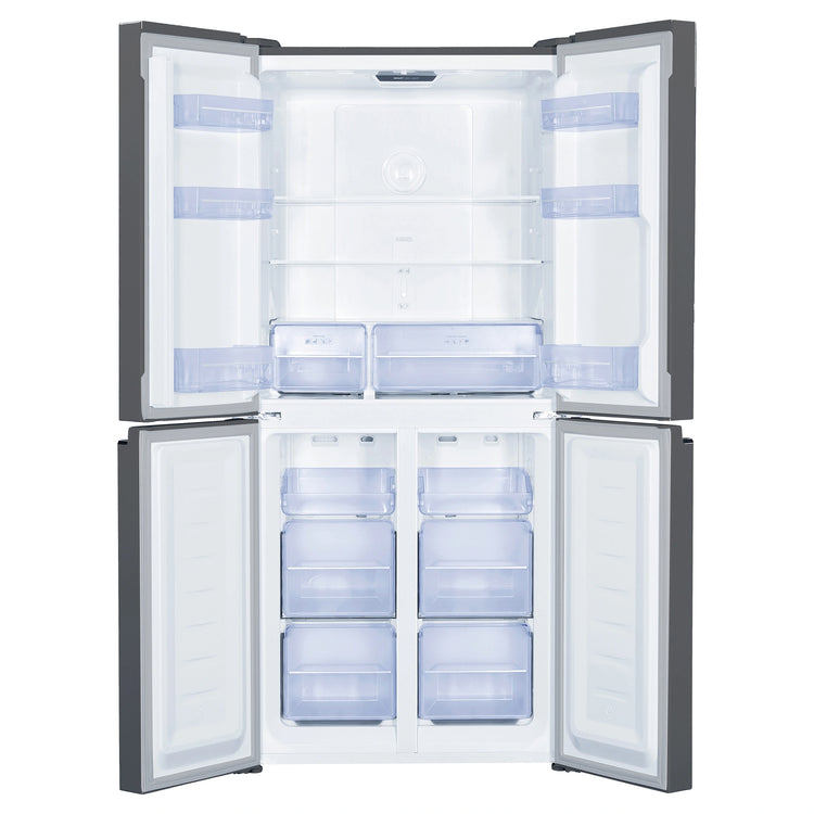 TCL 421L French Door Fridge P421CDN, Front View With Double Door Open View