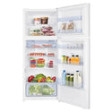 TCL 415L White Top Mount Fridge P454TMW, Front View With Door Open Storages