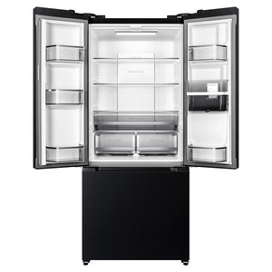 TCL 496L Black French Door Fridge TRF495FHB, Doors Open View