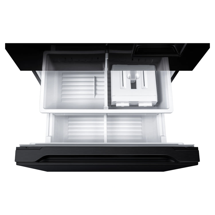 TCL 496L Black French Door Fridge TRF495FHB, Drawer Open View