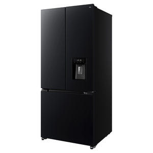 TCL 496L Black French Door Fridge TRF495FHB, Left Angled View