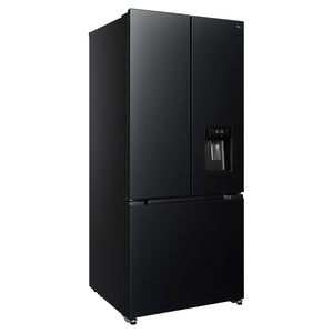 TCL 496L Black French Door Fridge TRF495FHB, Right Angled View