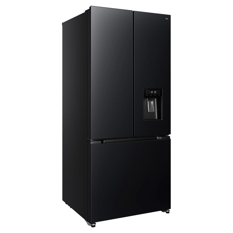 TCL 496L Black French Door Fridge TRF495FHB, Right Angled View