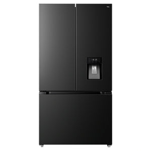 TCL 575L Matte Black French Door Fridge TRF576FHB, Front View
