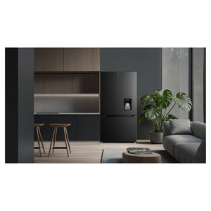 TCL 575L Matte Black French Door Fridge TRF576FHB, Lifestyle View