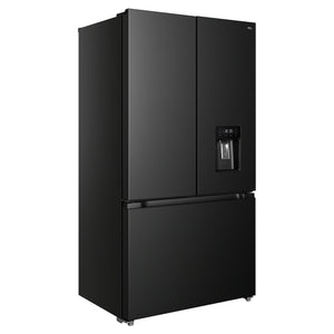 TCL 575L Matte Black French Door Fridge TRF576FHB, Right Angled View