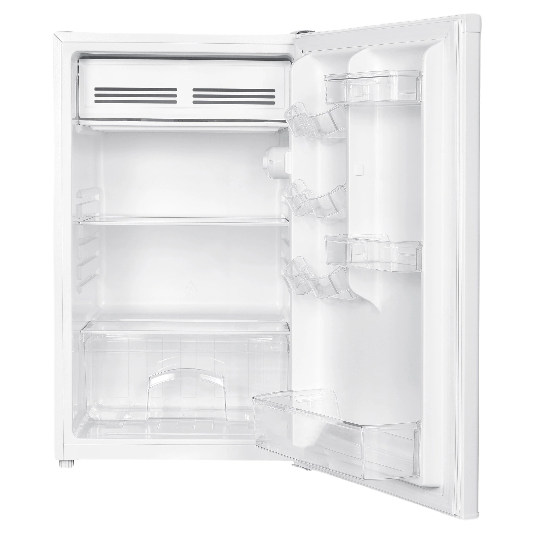 Teco 121L Silver Bar Fridge TBF121SMAH, Front View With Door Open